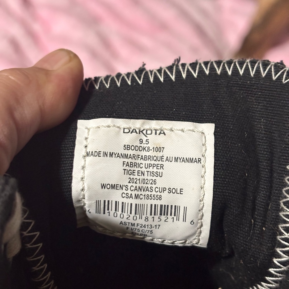 Classic Black Canvas Steal Toe Work Sneakers women 9.5 - Picture 11 of 12